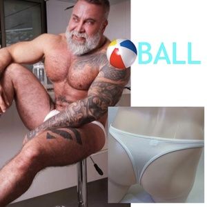 Ball Pouch Swim Thong Small Polyamide / elastane stretchable off-white fabric